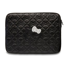 Hello Kitty Notebook Laptop Tablet Tasche Hülle 14" Quilted Bows Schwarz