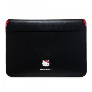 Hello Kitty Notebook Laptop Tablet Tasche Hülle 14" Metal Logo Schwarz