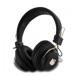 Hello Kitty On Ear Headphones Metal Logo Bluetooth 5.3 Black