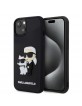 Karl Lagerfeld iPhone 15 Case Silicone Karl Choupette 3D Black