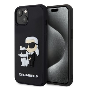 Karl Lagerfeld iPhone 15 Plus Case Silicone Karl Choupette 3D Black