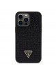 Guess iPhone 15 Pro Max Hülle Case Cover Triangle Strass Schwarz