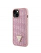 Guess iPhone 15 14 13 Hülle Case Cover Triangle Strass Rosa Pink