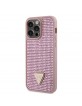 Guess iPhone 15 Pro Max Hülle Case Cover Triangle Strass Rosa Pink