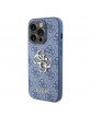 Guess iPhone 15 Pro Case Cover Big Metal Logo 4G Blue