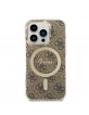 Guess iPhone 15 Pro Case Cover 4G MagSafe IML Brown