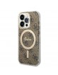 Guess iPhone 15 Pro Case Cover 4G MagSafe IML Brown