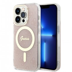 Guess iPhone 15 Pro Case Cover 4G MagSafe IML Pink