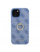 Guess iPhone 15 Hülle Case Cover 4G Ring Stand Halter Blau