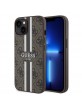 Guess iPhone 15 Hülle Case Cover 4G Printed Stripes Braun