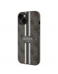 Guess iPhone 15 Case Cover 4G Printed Stripes Brown