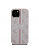 Guess iPhone 15 Hülle Case Cover 4G Printed Stripes Rosa Pink