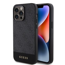 Guess iPhone 15 Pro Case Cover MagSafe 4G Stripe Black