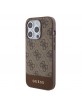 Guess iPhone 15 Pro Case Cover MagSafe 4G Stripe Brown