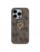 Guess iPhone 15 Pro Case Grip Stand Rhinestone Diamond Cover Brown