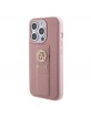 Guess iPhone 15 Pro Case Grip Stand Diamond Strass Safiano Pink