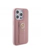 Guess iPhone 15 Pro Case Grip Stand Diamond Strass Safiano Pink