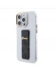 Guess iPhone 15 Pro Case Grip Stand Metal 4G Cover Transparent