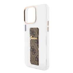 Guess iPhone 15 Pro Case Grip Case Stand Metal Cover 4G Transparent