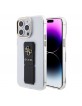 Guess iPhone 15 Pro Case Grip Case Stand Metal 4G Cover Transparent