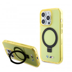BMW iPhone 15 Pro Case Ring Stand Magsafe Holder Yellow