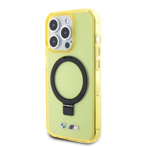 BMW iPhone 15 Pro Max Case Ring Stand Magsafe Holder Yellow
