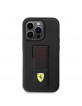 Ferrari iPhone 15 Pro Case Grip Stand Metal Logo Cover Black