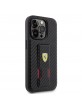 Ferrari iPhone 15 Pro Hülle Case Grip Stand Carbon Cover Schwarz