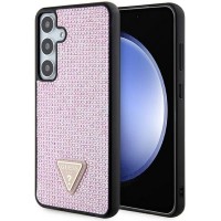 Guess Samsung S24+ Plus Case Triangle Crystals Rhinestones Pink