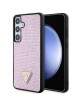 Guess Samsung S24+ Plus Hülle Case Triangle Kristallen Strass Rosa Pink