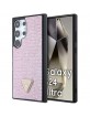 Guess Samsung S24 Ultra Hülle Case Triangle Kristallen Strass Rosa Pink