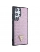 Guess Samsung S24 Ultra Case Triangle Crystals Rhinestones Pink