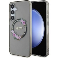 Guess Samsung S24+ Plus Case MagSafe Flowers Black