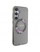Guess Samsung S24+ Plus Hülle Case MagSafe Blumen Schwarz