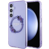 Guess Samsung S24+ Plus Case MagSafe Flowers Purple