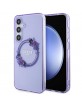 Guess Samsung S24+ Plus Hülle Case MagSafe Blumen Violett