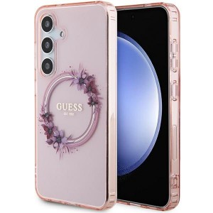 Guess Samsung S24 Case MagSafe Flowers Pink