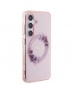 Guess Samsung S24 Hülle Case MagSafe Blumen Rosa Pink