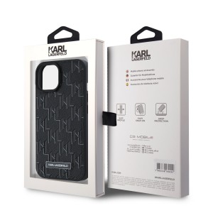 Karl Lagerfeld iPhone 15 Case Magsafe Monogram Black