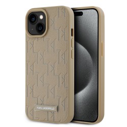 Karl Lagerfeld iPhone 15 Hülle Case MagSafe Monogram Beige