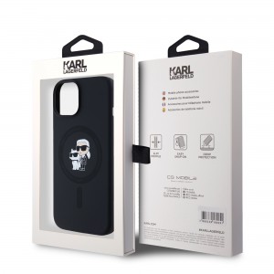 Karl Lagerfeld iPhone 15 Hülle Case Magsafe Karl Choupette Schwarz