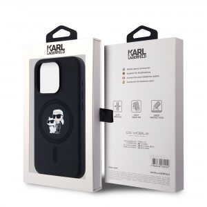 Karl Lagerfeld iPhone 15 Pro Hülle Case Magsafe Karl Choupette Schwarz