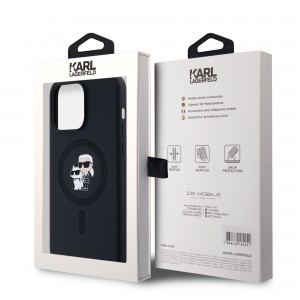 Karl Lagerfeld iPhone 15 Pro Max Case Magsafe Karl Choupette Black