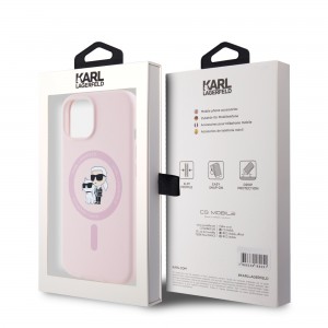 Karl Lagerfeld iPhone 15 Case Magsafe Karl Choupette Pink