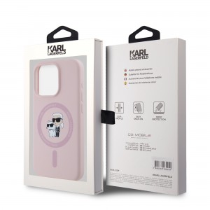 Karl Lagerfeld iPhone 15 Pro Hülle Case Magsafe Karl Choupette Rosa