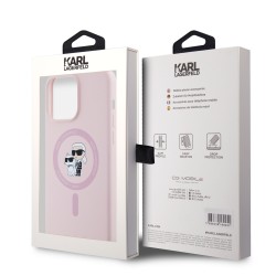 Karl Lagerfeld iPhone 15 Pro Max Hülle Case Magsafe Karl Choupette Rosa