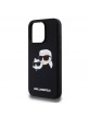 Karl Lagerfeld iPhone 15 Pro Hülle Case Magsafe Karl Choupette Heads Schwarz