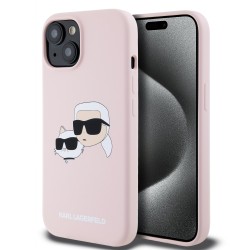 Karl Lagerfeld iPhone 14 / 13 Hülle Case Magsafe Karl Choupette Heads Rosa