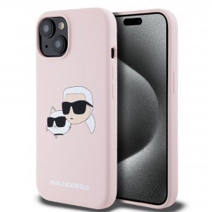 Karl Lagerfeld iPhone 14 / 13 Hülle Case Magsafe Karl Choupette Heads Rosa