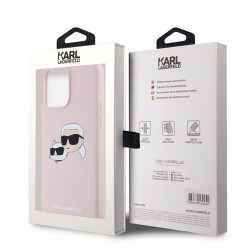  Karl Lagerfeld iPhone 15 Pro Max Hülle Case Magsafe Karl Choupette Heads Rosa